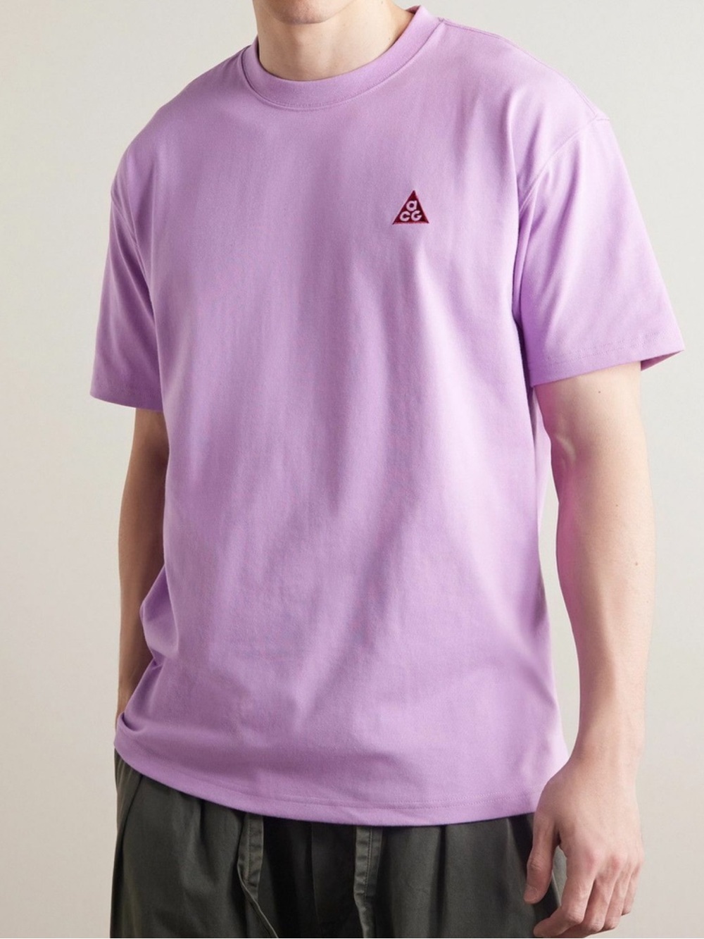 Nike ACG Logo-Embroidered Jersey T-Shirt - Purple